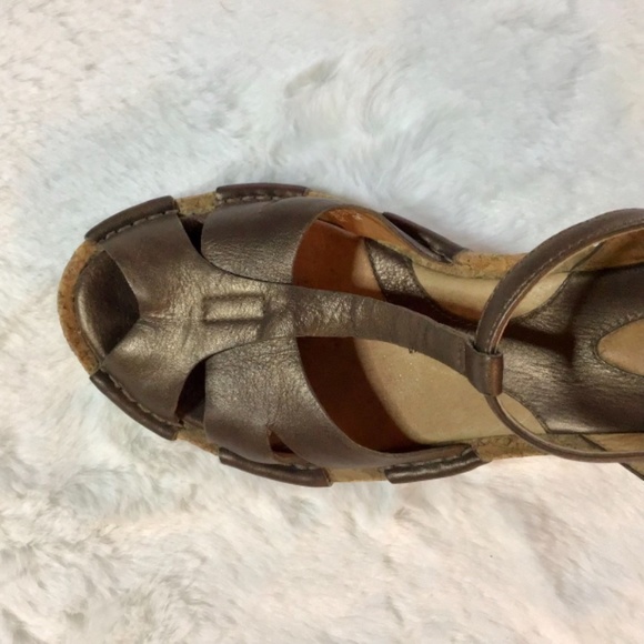 Clarks Artisan Alameda Cork Leather Wedge Sandals - Picture 6 of 10